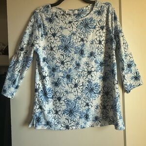 Floral Blue Women's Top